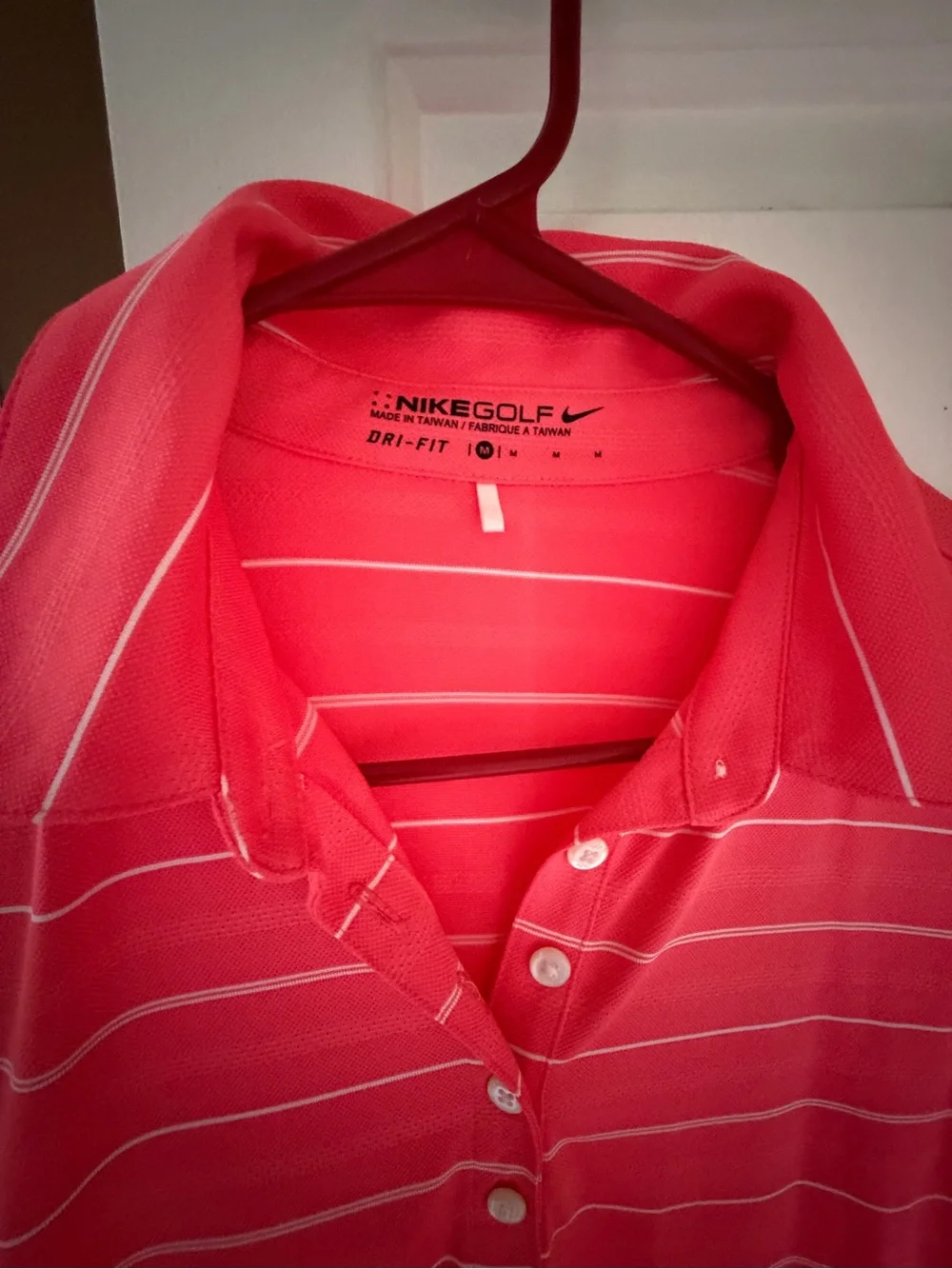 Nike Golf Women's Coral Sleeveless Striped Polo Top, Nwot